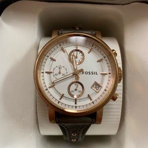 Fossil ES3818 Original Boyfriend Chronograph Green Leather Watch